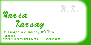 maria karsay business card